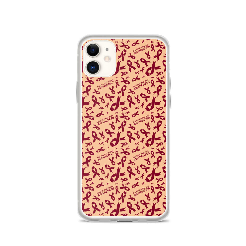 Multiple Myeloma Awareness Ribbon Pattern iPhone Case