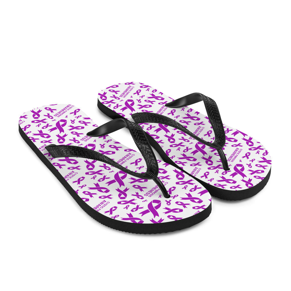 Cystic Fibrosis Awareness Ribbon Pattern Flip-Flops