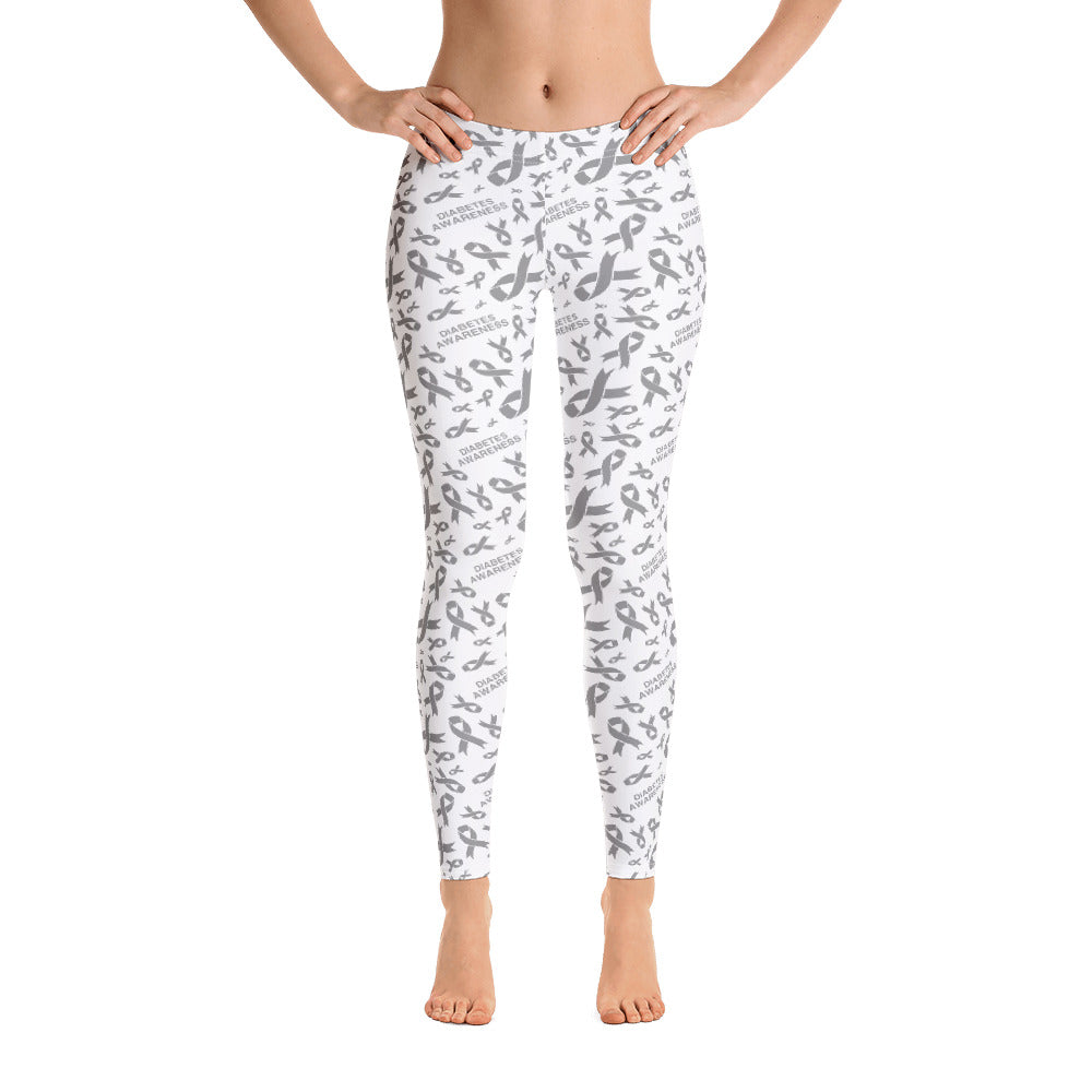 Diabetes Awareness Ribbon Pattern Leggings