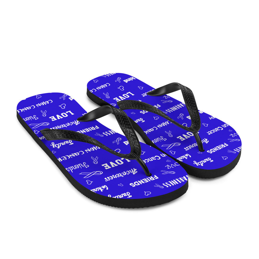 Colon Cancer Awareness Be Kind Pattern Flip-Flops