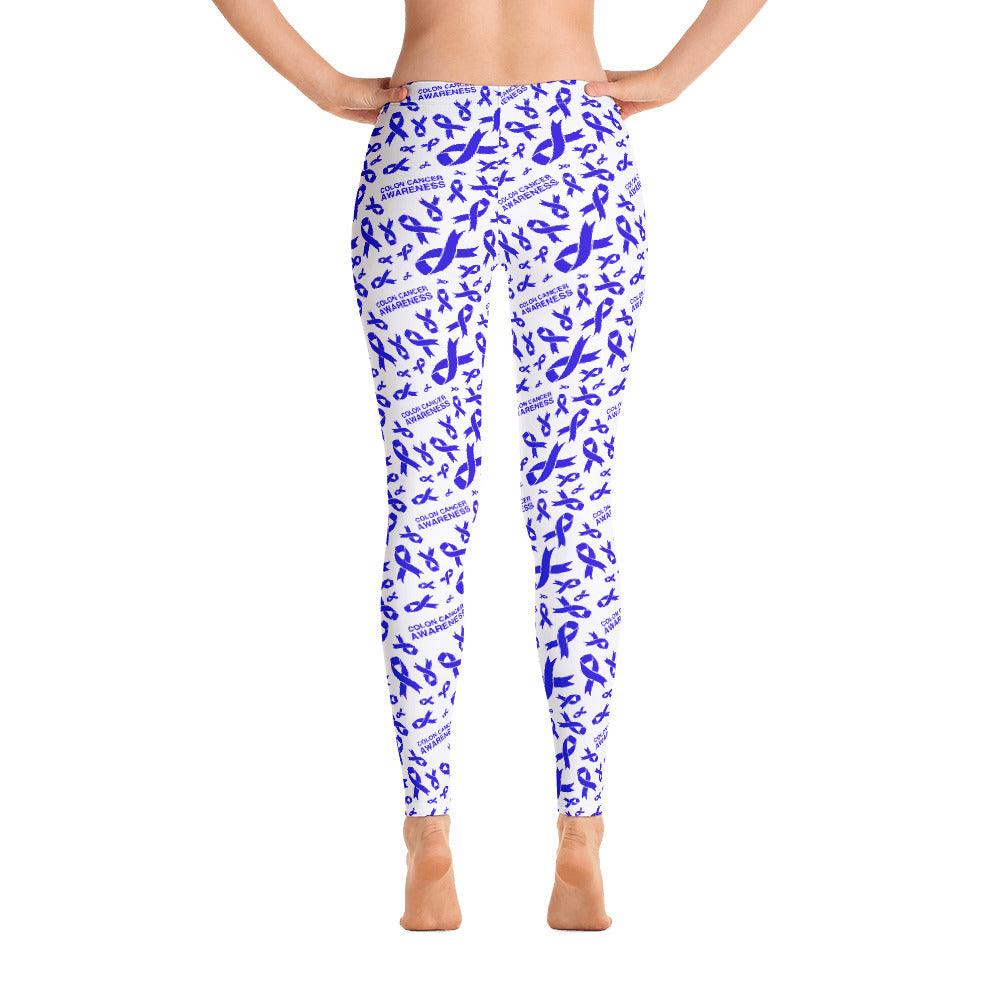 Colon Cancer Awareness Ribbon Pattern Leggings