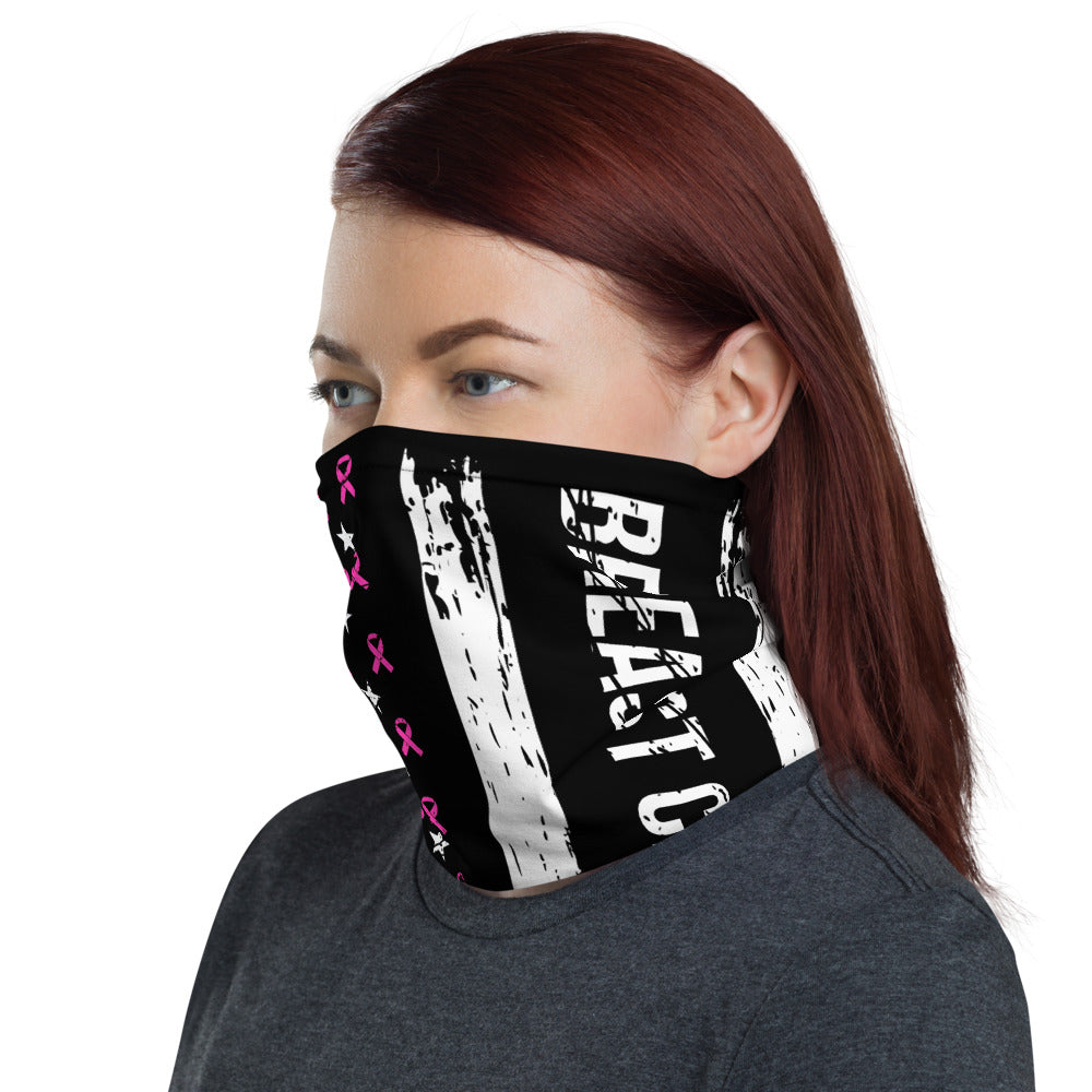 Breast Cancer Awareness USA Flag Washable Face Mask / Neck Gaiter