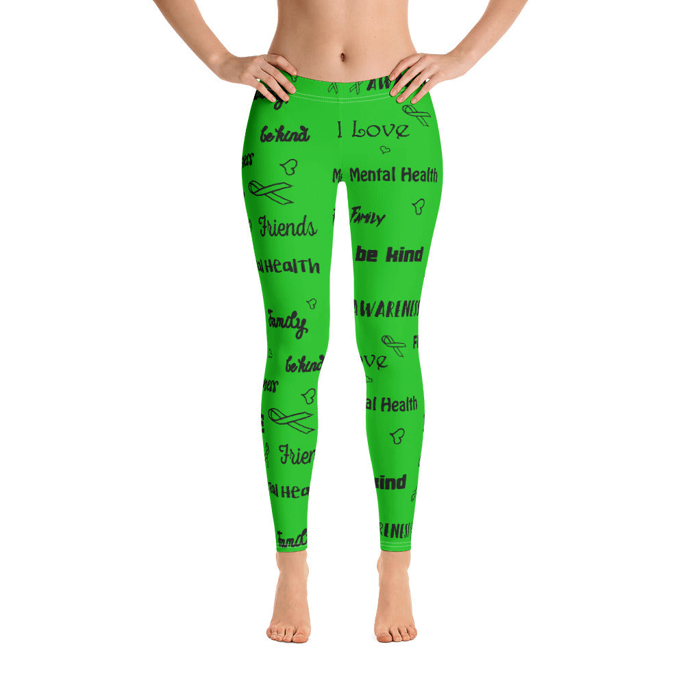 Mental Health Awareness Be Kind Pattern Leggings