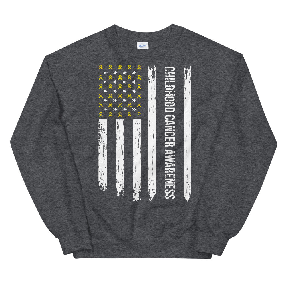 Childhood Cancer Awareness USA Flag Sweatshirt