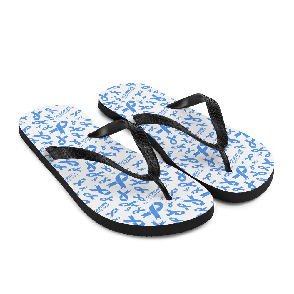 Stomach Cancer Awareness Ribbon Pattern Flip-Flops