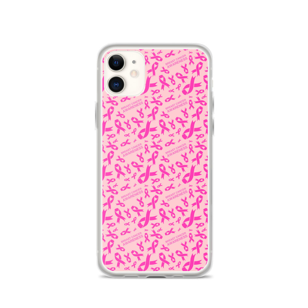 Breast Cancer Awareness Ribbon Pattern iPhone Case