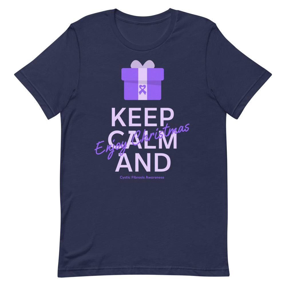 Cystic Fibrosis Awareness Keep Calm and Enjoy Christmas T-Shirt