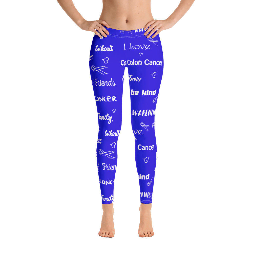 Colon Cancer Awareness Be Kind Pattern Leggings