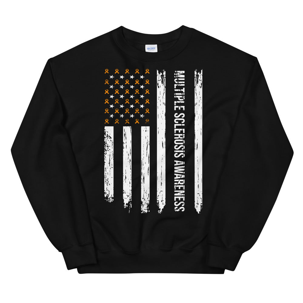 Multiple Sclerosis Awareness USA Flag Sweatshirt