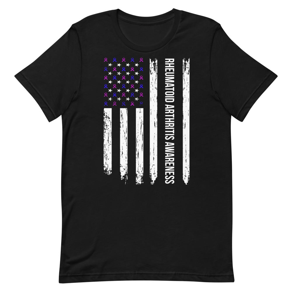 Rheumatoid Arthritis Awareness USA Flag Unisex T-Shirt