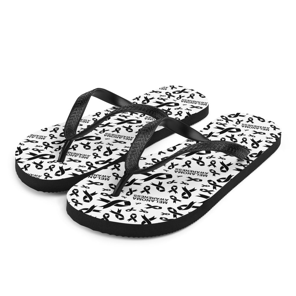 Melanoma Awareness Ribbon Pattern Flip-Flops