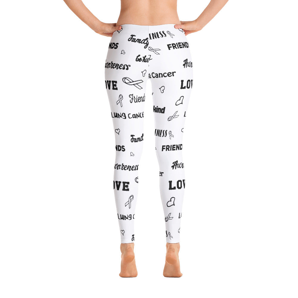 Lung Cancer Awareness Be Kind Pattern Leggings