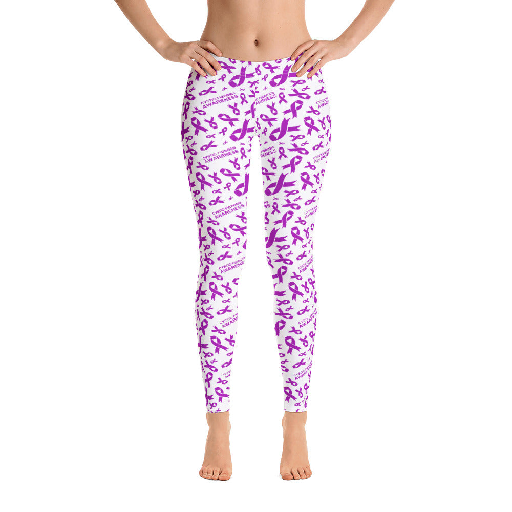 Cystic Fibrosis Awareness Ribbon Pattern Leggings