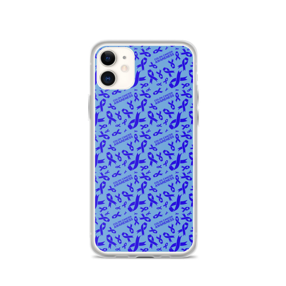 Colon Cancer Awareness Ribbon Pattern iPhone Case