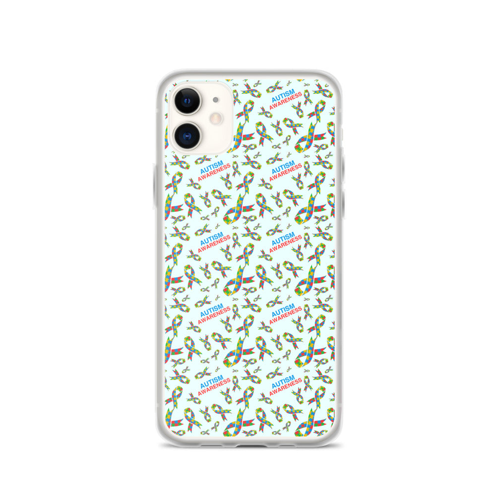 Autism Awareness Ribbon Pattern iPhone Case