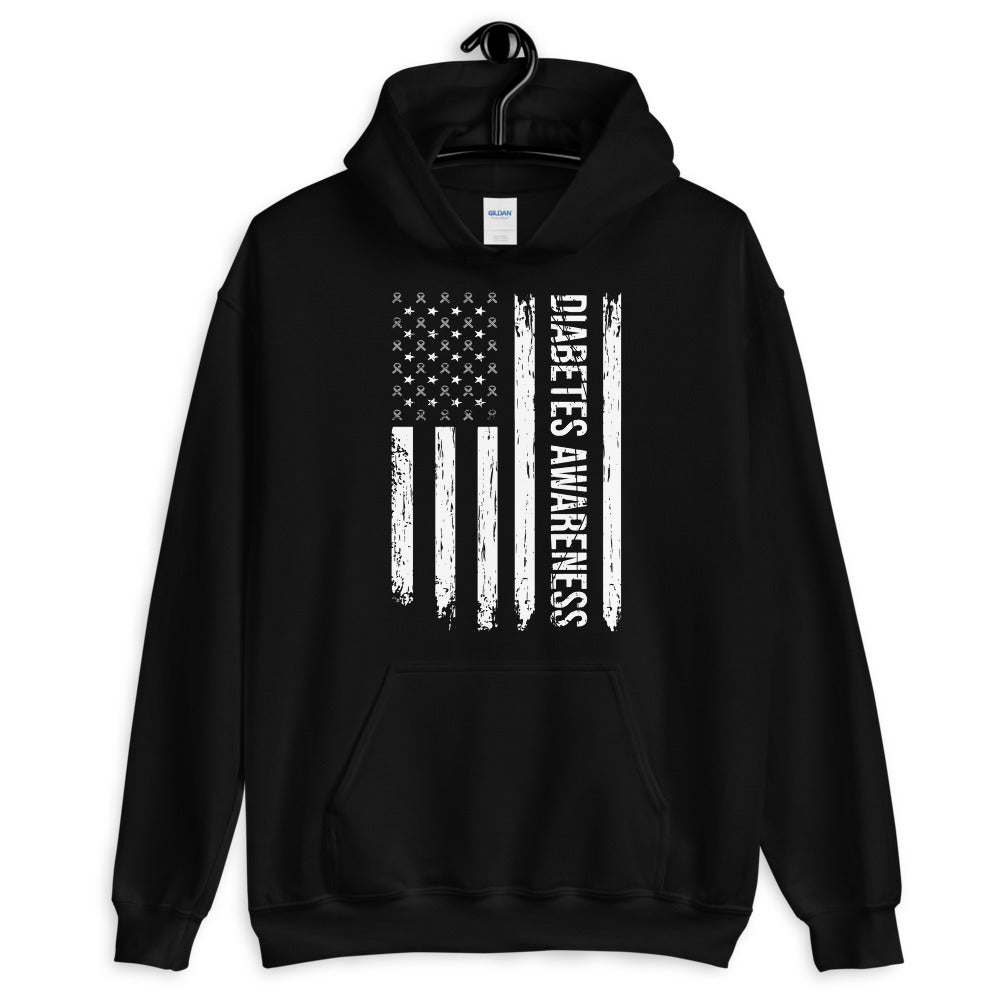 Diabetes Awareness USA Flag Hoodie