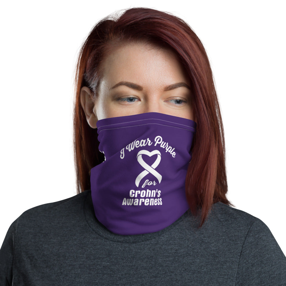 Crohn’s Awareness I Wear Purple Face Mask / Neck Gaiter