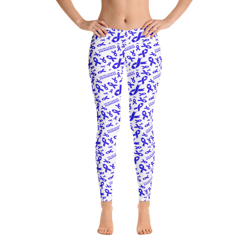 Colon Cancer Awareness Ribbon Pattern Leggings