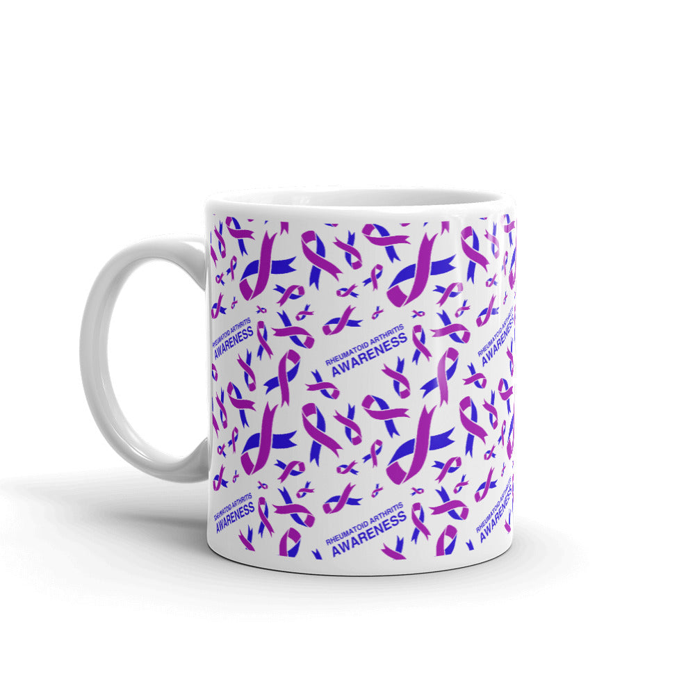 Rheumatoid Arthritis Awareness Ribbon Pattern Mug