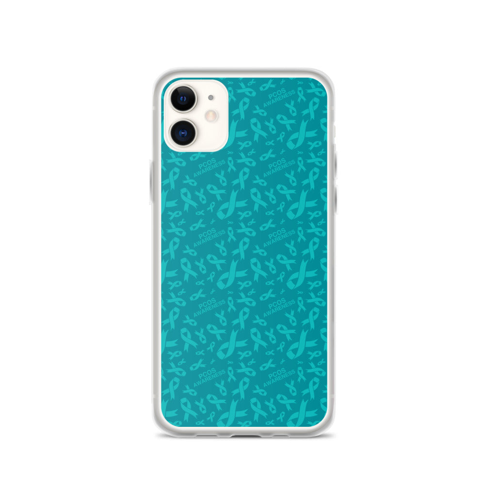 PCOS Awareness Ribbon Pattern iPhone Case