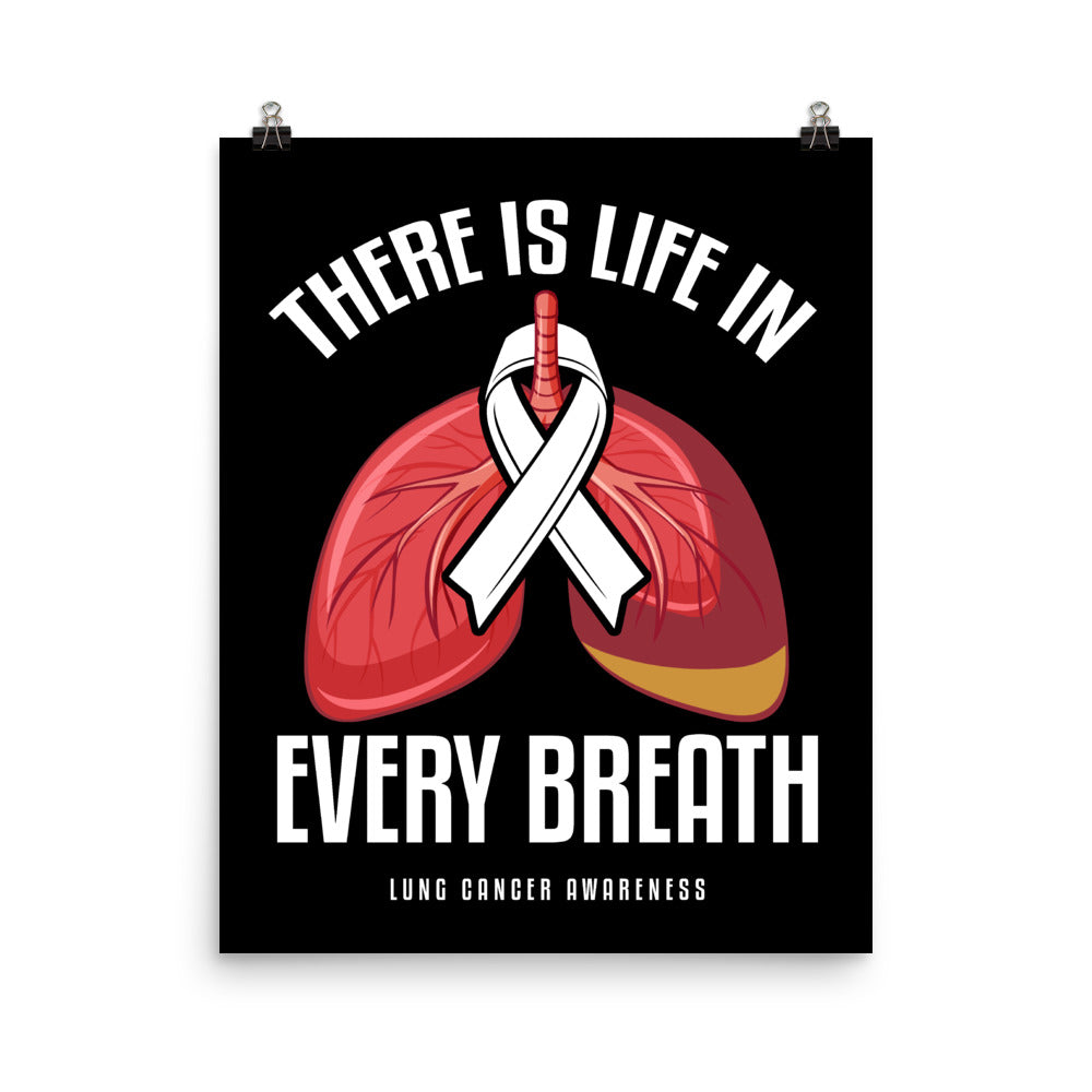 Lung Cancer Awareness Life In Every Breath Matte Poster