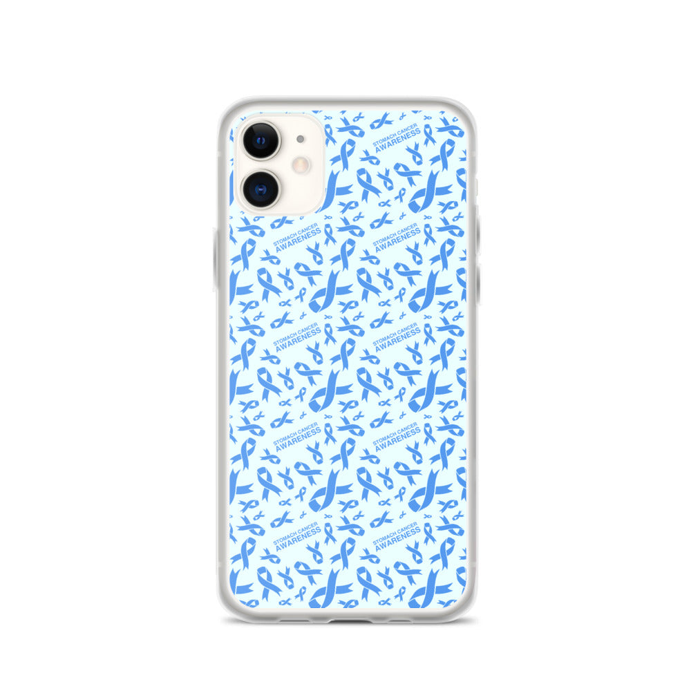 Stomach Cancer Awareness Ribbon Pattern iPhone Case