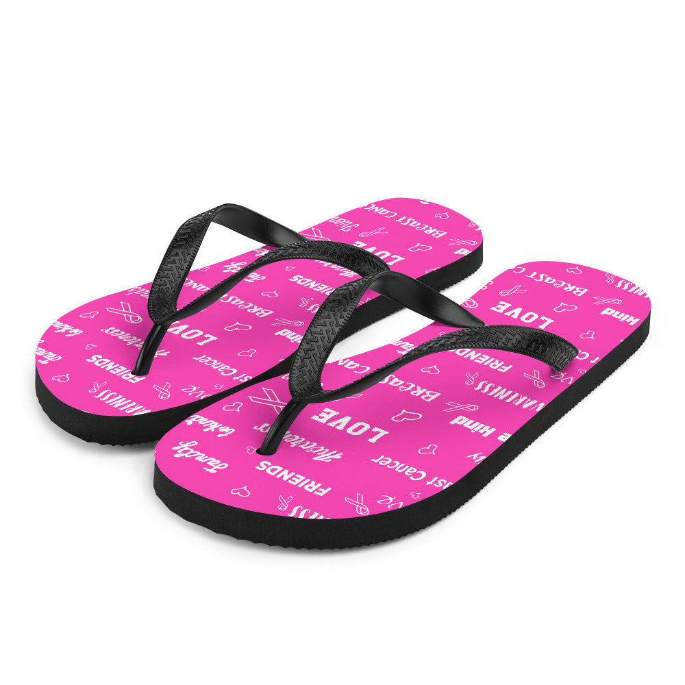 Breast Cancer Awareness Be Kind Pattern Flip-Flops