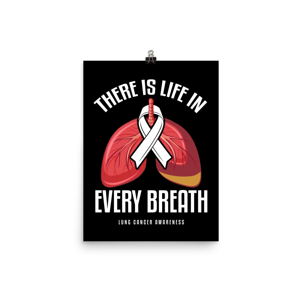 Lung Cancer Awareness Life In Every Breath Matte Poster