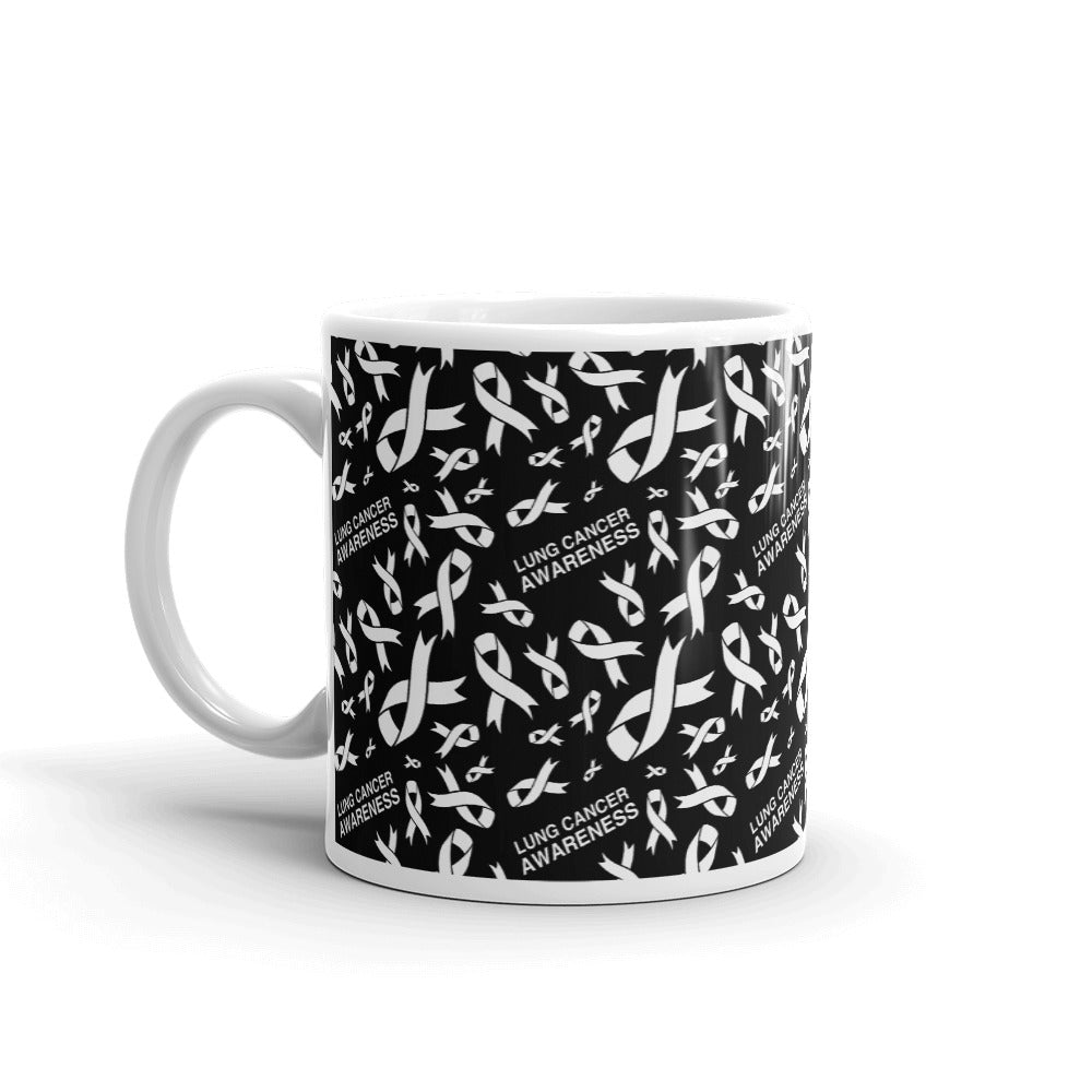 Lung Cancer Awareness Ribbon Pattern Mug