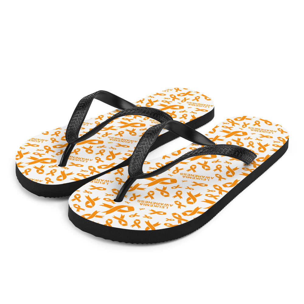 Leukemia Awareness Ribbon Pattern Flip-Flops