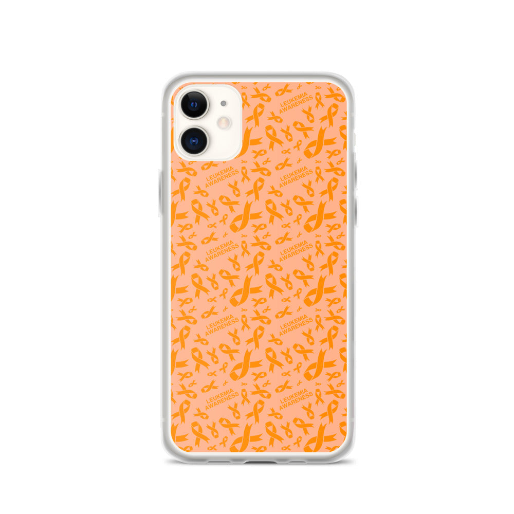 Leukemia Awareness Ribbon Pattern iPhone Case