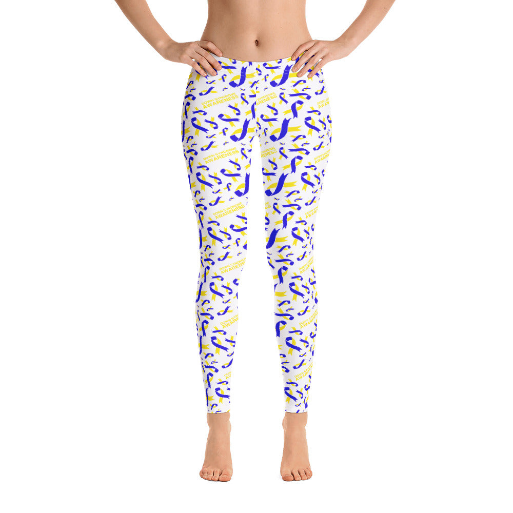 Down Syndrome Awareness Ribbon Pattern Leggings