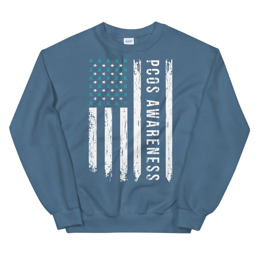 PCOS Awareness USA Flag Sweatshirt