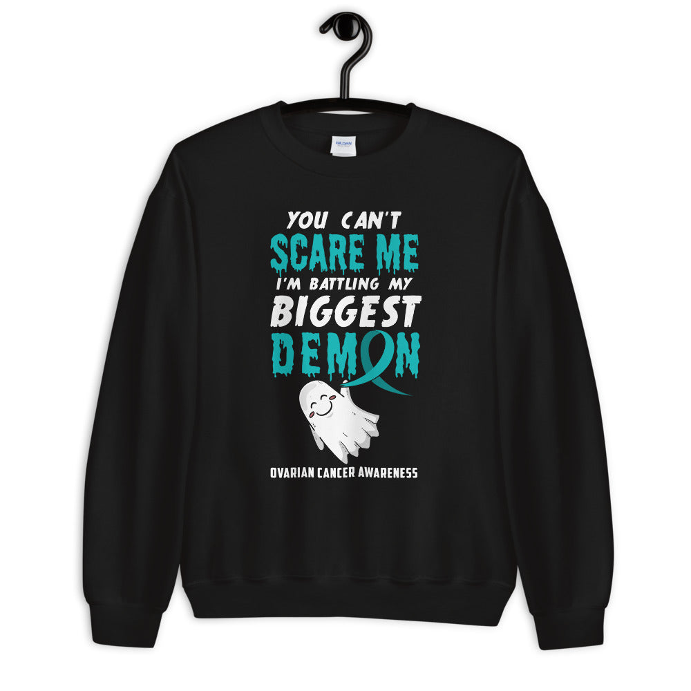 Ovarian Cancer Awareness You Can’t Scare Me Halloween Sweatshirt