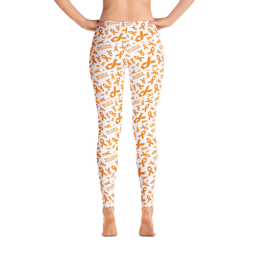 Multiple Sclerosis Awareness Ribbon Pattern Leggings