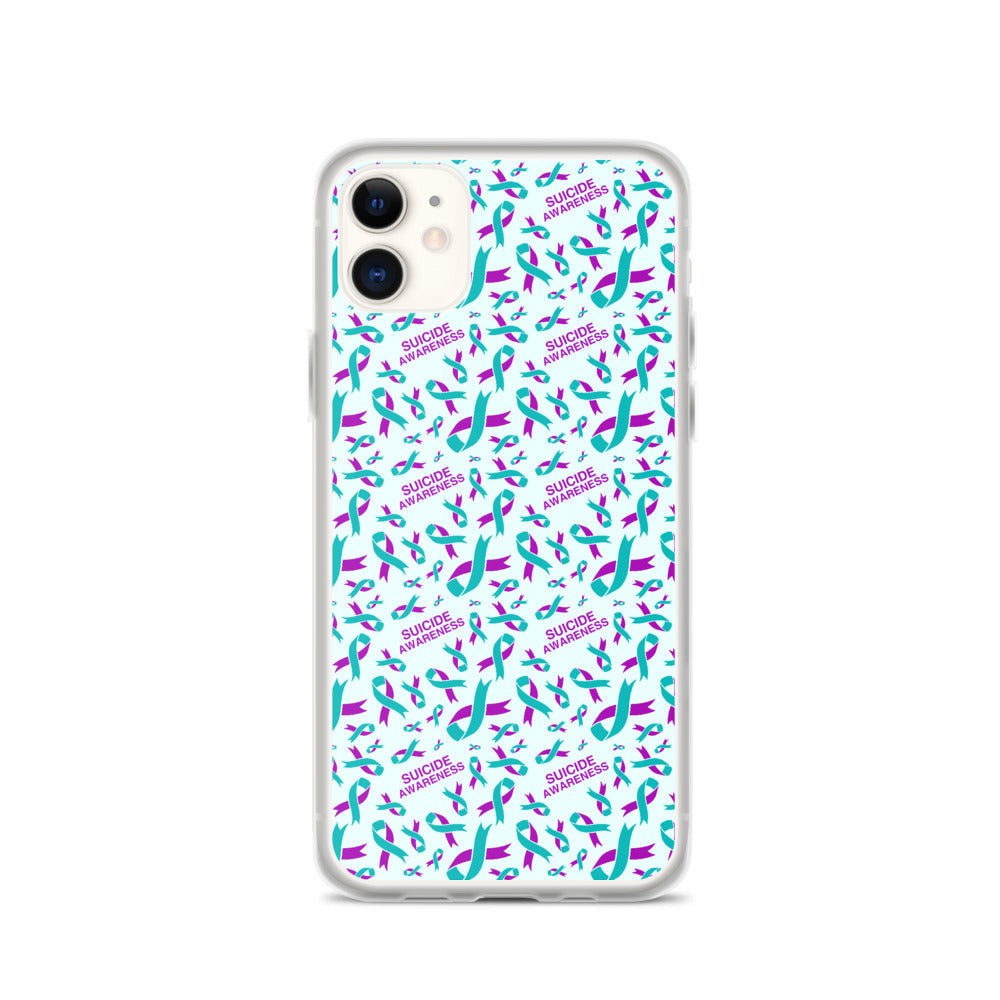 Suicide Awareness Ribbon Pattern iPhone Case