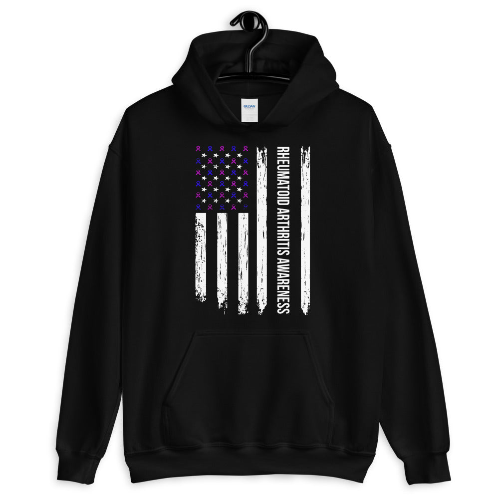 Rheumatoid Arthritis Awareness USA Flag Hoodie