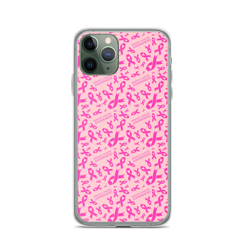 Breast Cancer Awareness Ribbon Pattern iPhone Case