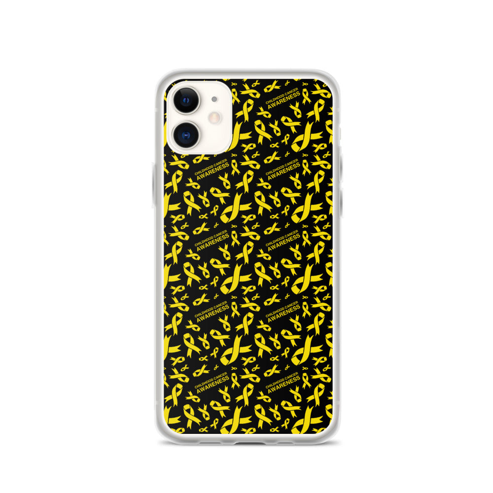 Childhood Cancer Awareness Ribbon Pattern iPhone Case