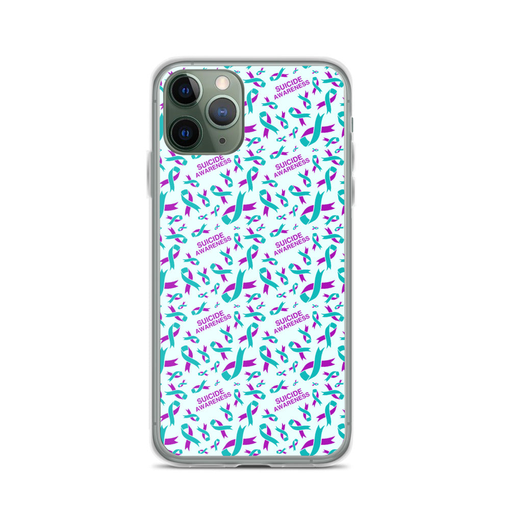 Suicide Awareness Ribbon Pattern iPhone Case