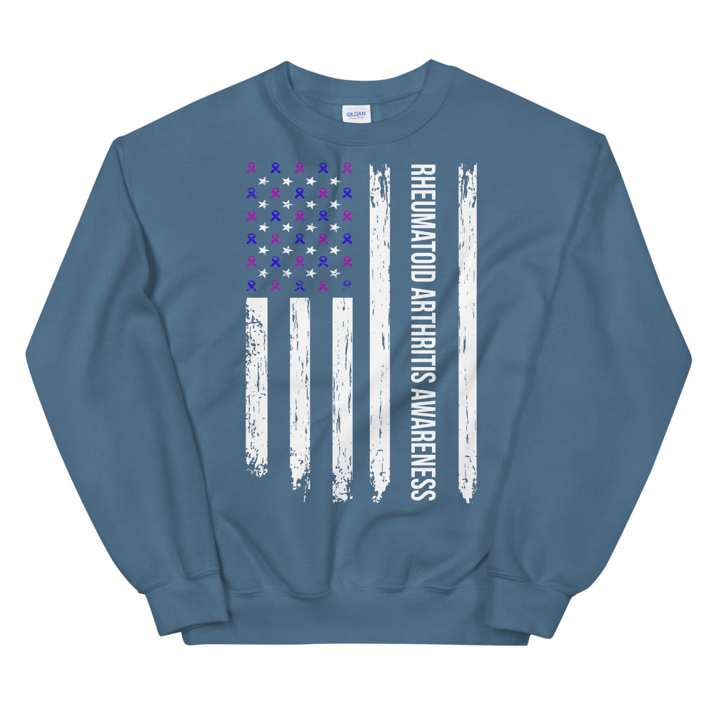 Rheumatoid Arthritis Awareness USA Flag Sweatshirt