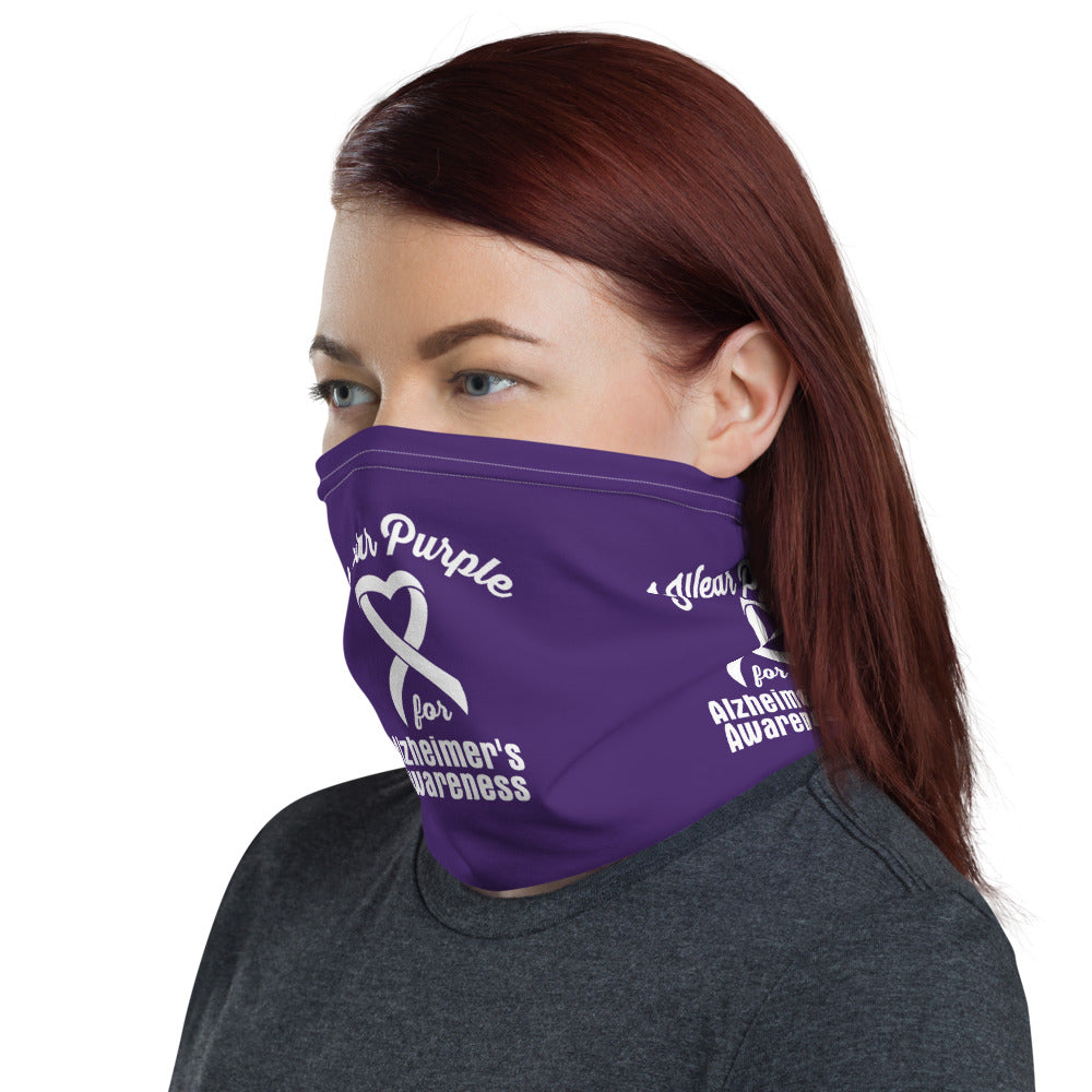 Alzheimer’s Awareness I Wear Purple Face Mask / Neck Gaiter