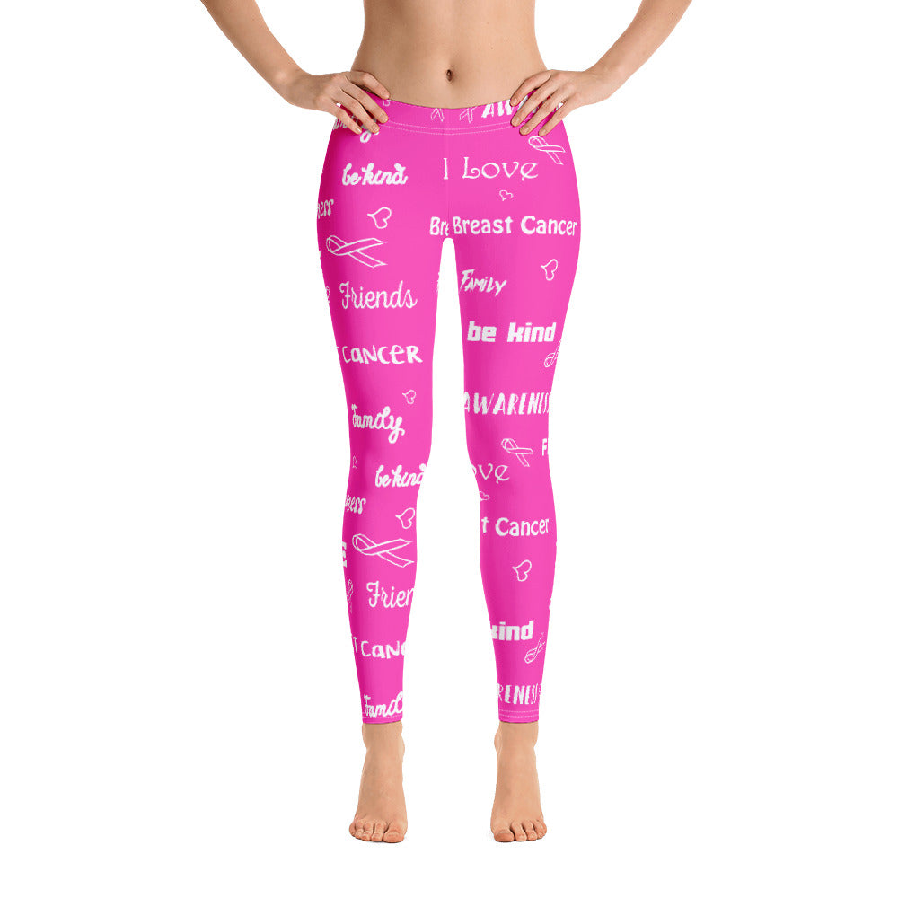 Breast Cancer Awareness Be Kind Pattern Leggings