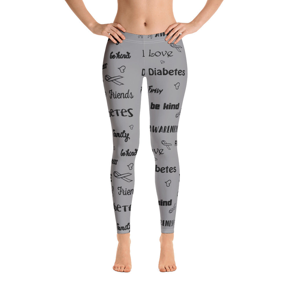 Diabetes Awareness Be Kind Pattern Leggings