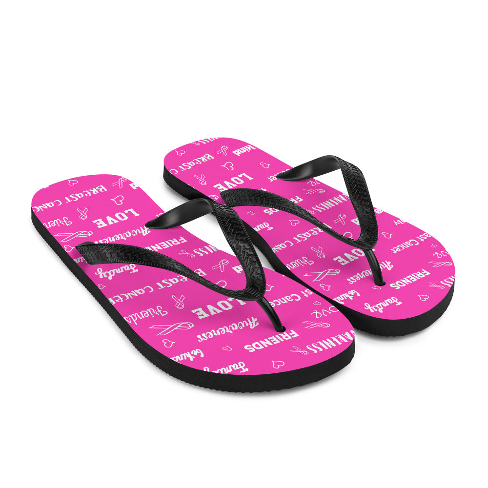 Breast Cancer Awareness Be Kind Pattern Flip-Flops