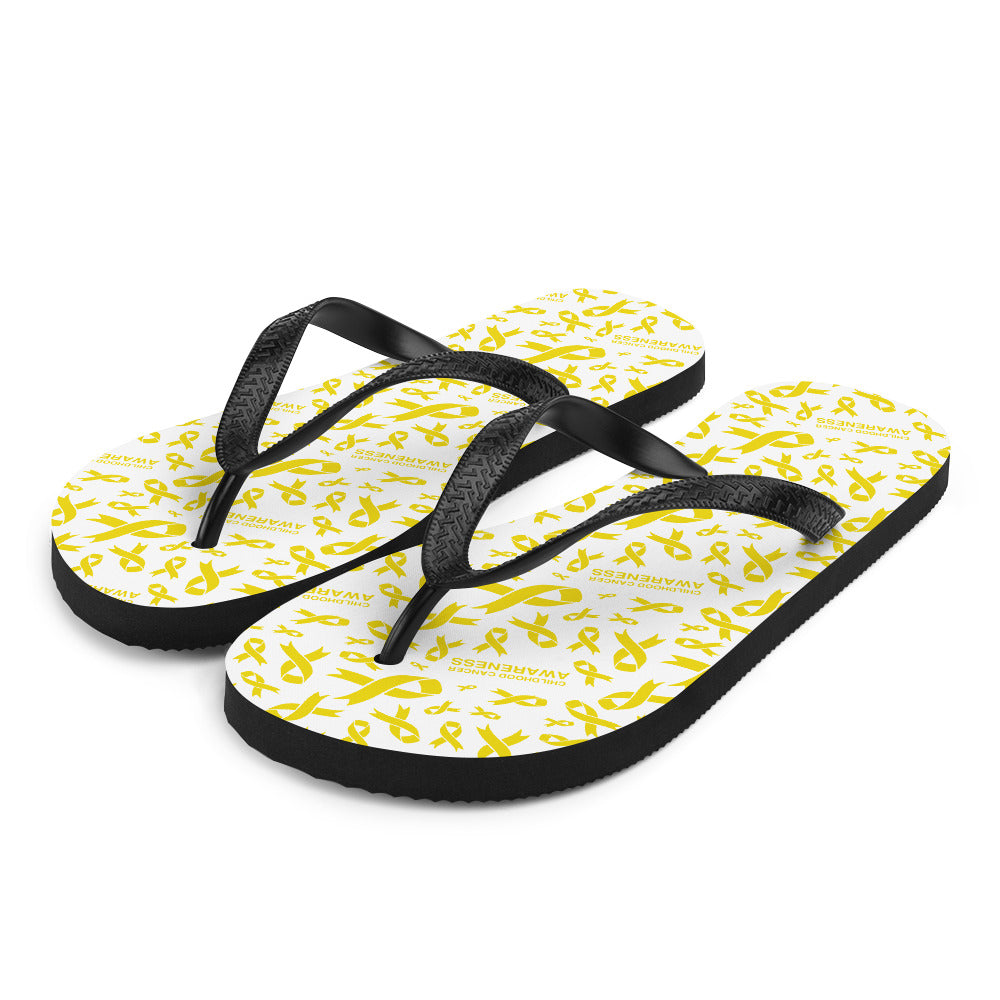 Childhood Cancer Awareness Ribbon Pattern Flip-Flops