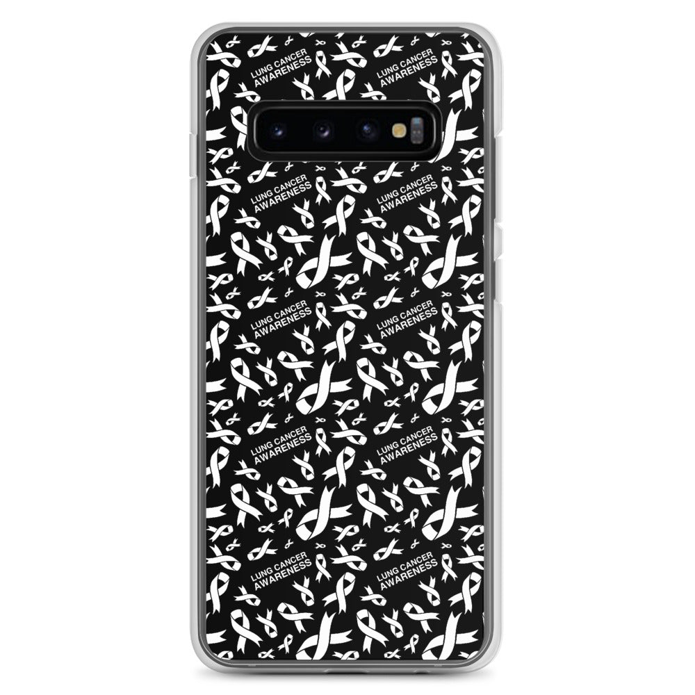 Lung Cancer Awareness Ribbon Pattern Samsung Phone Case