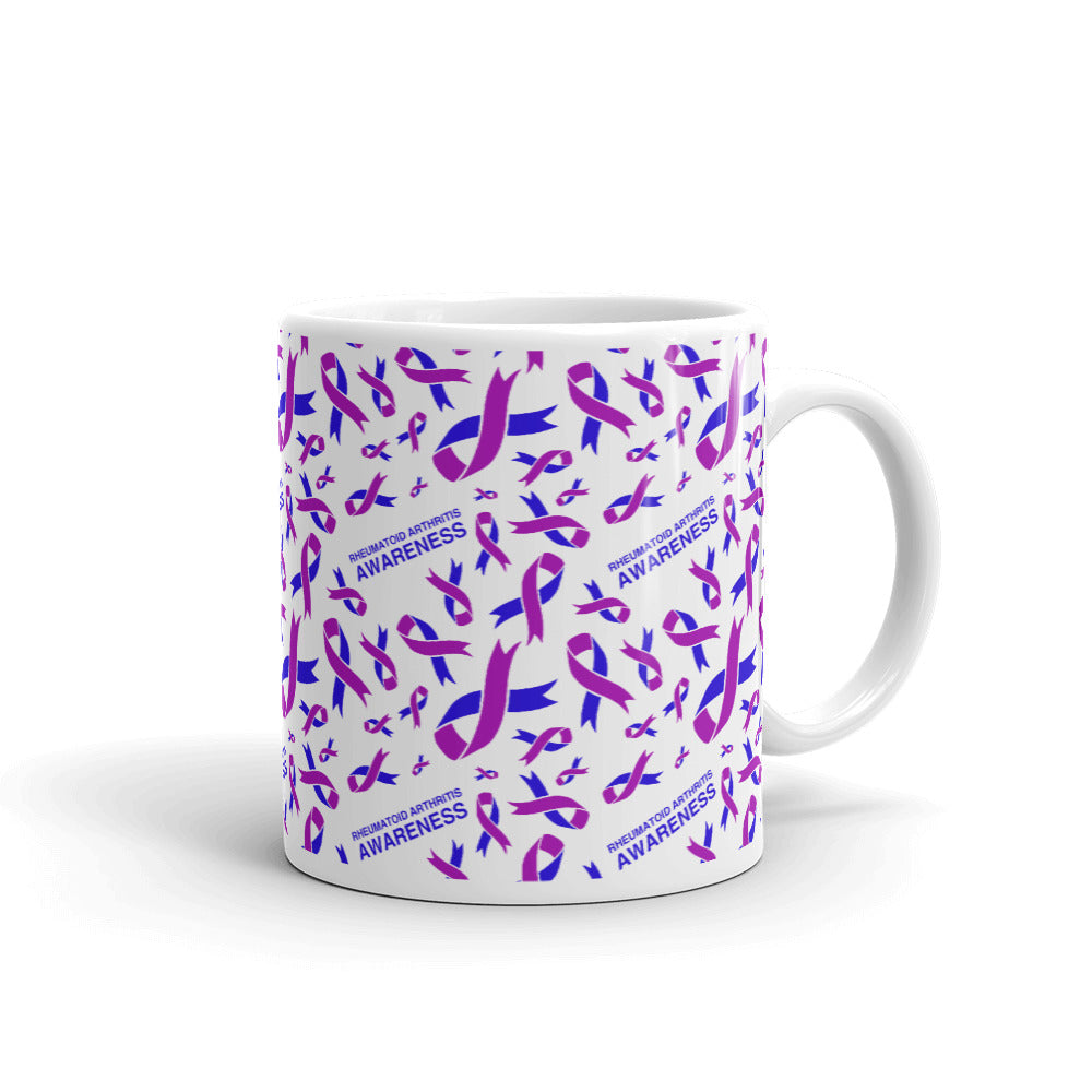 Rheumatoid Arthritis Awareness Ribbon Pattern Mug