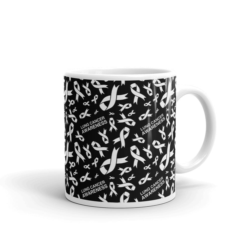 Lung Cancer Awareness Ribbon Pattern Mug