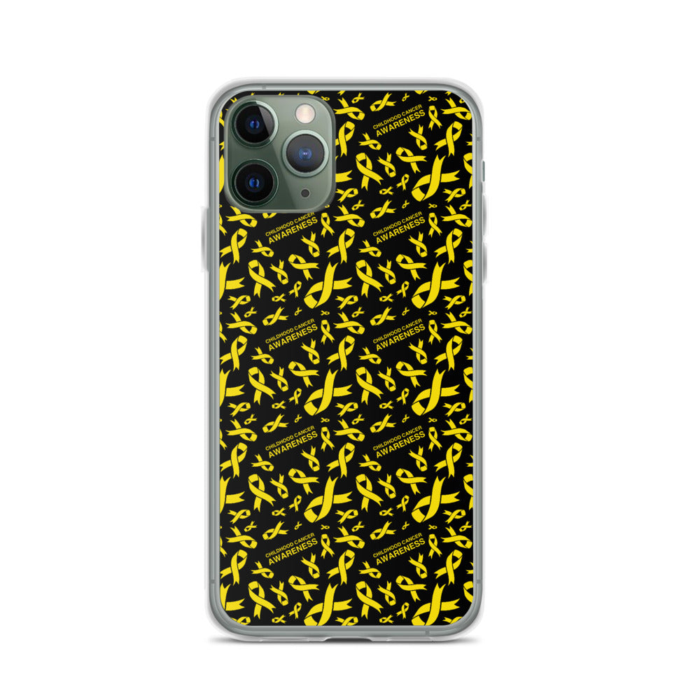 Childhood Cancer Awareness Ribbon Pattern iPhone Case